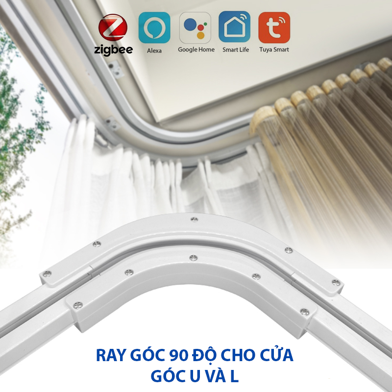 Bộ rèm thông minh cho cửa góc 90° và 135°