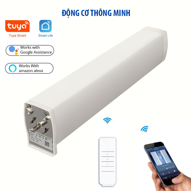 Bộ rèm thông minh điều khiển bằng smartphone, remote, hẹn giờ, APP