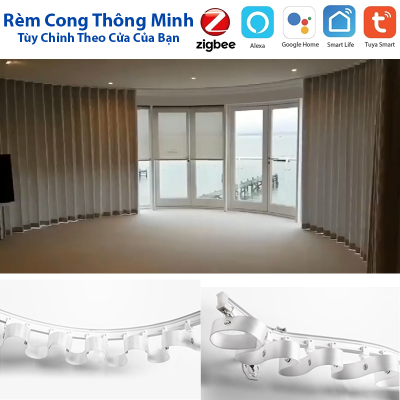 Bộ rèm thông minh cho cửa cong