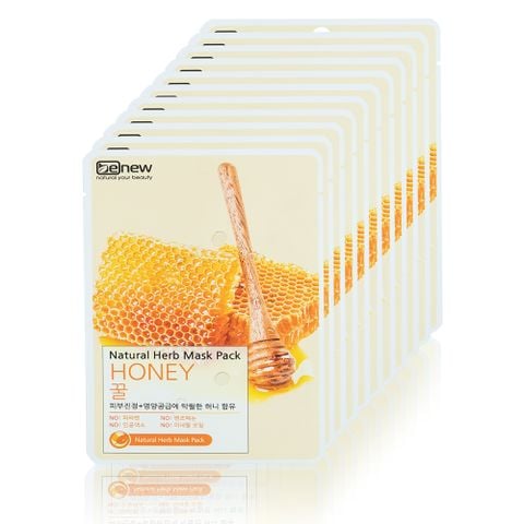 Bộ 10 miếng đắp mặt nạ Benew Natural herb Mask Pack - Honey 22ml