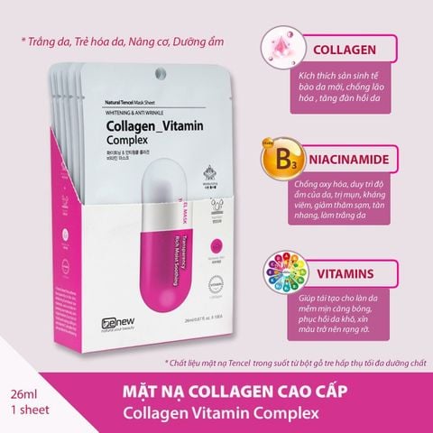 Đắp mặt nạ cao cấp BENEW Collagen Vitamin Complex 26ml ( Hộp 10 miếng )