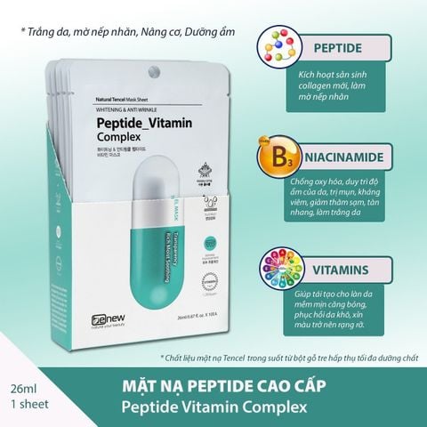 Đắp mặt nạ cao cấp BENEW Peptide  Vitamin Complex 26ml ( Hộp 10 miếng )