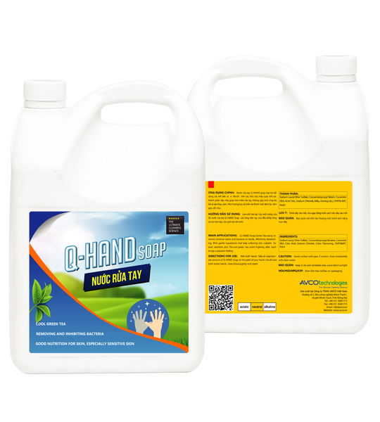 Q HAND Nước rửa tay - Hương trà xanh - Can 4L