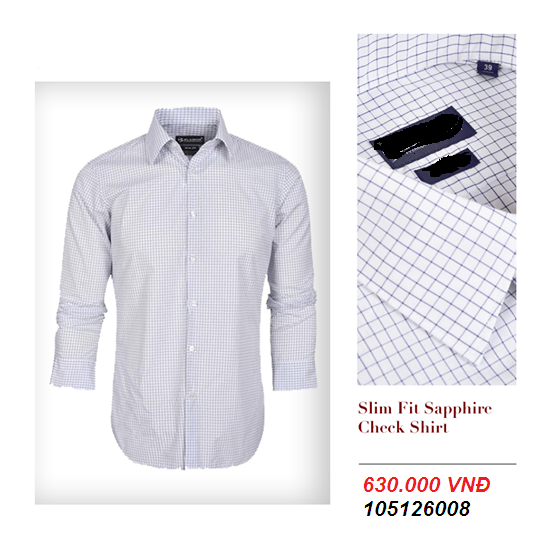  Áo sơ mi nam dài tay caro Regular fit chống nhăn 105126008 
