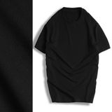  Áo thun ngắn tay nam TUTO5 trơn basic, áo phông tay lỡ thun cotton 2 chiều đen. 