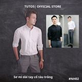  Áo sơ mi nam cổ tàu TUTO5 Menswear SMT07 - sơ mi dài tay trơn trắng,đen form Slimfit Shirt kiểu dáng Hàn Quốc phong cách 