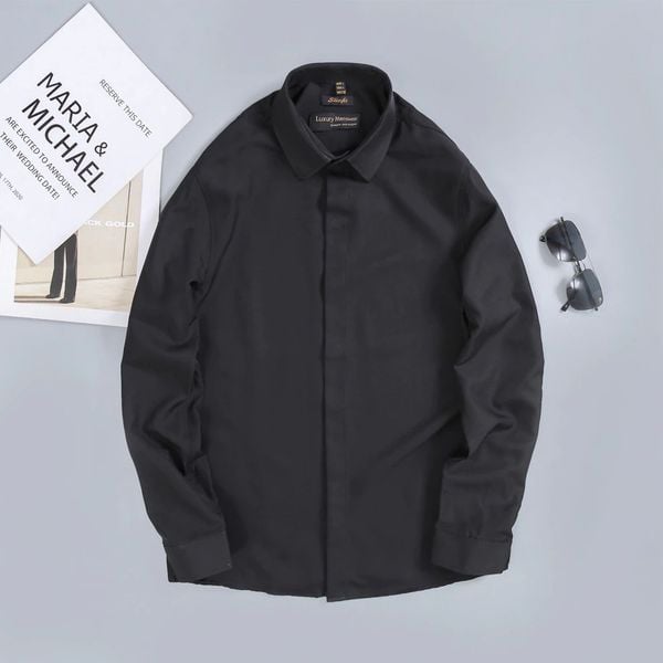  Áo sơ mi trắng nam TUTO5 Menswear SMT04  - sơ mi trơn dài tay nẹp ẩn cotton phong cách, gấp hộp cao cấp( có bigsize) 