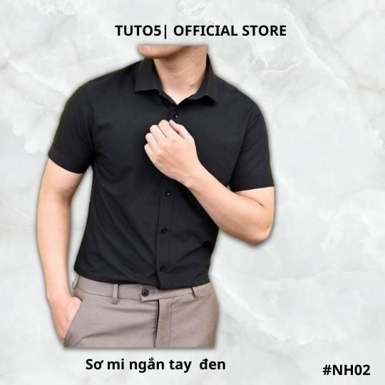  Áo sơ mi ngắn tay nam SMN01 - sơ mi trơn TUTO5 Slim fit cao cấp 