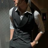 Áo gile nam TUTO5 Menswear AVN03 - áo vest cao cấp ve rộng 2 lớp đai tôm sau lưng cách điệu thiết kế sang trọng lịch lãm 