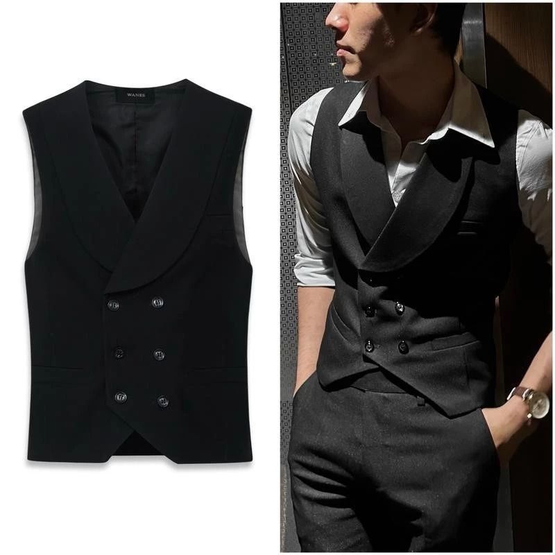  Áo gile nam TUTO5 Menswear AVN03 - áo vest cao cấp ve rộng 2 lớp đai tôm sau lưng cách điệu thiết kế sang trọng lịch lãm 