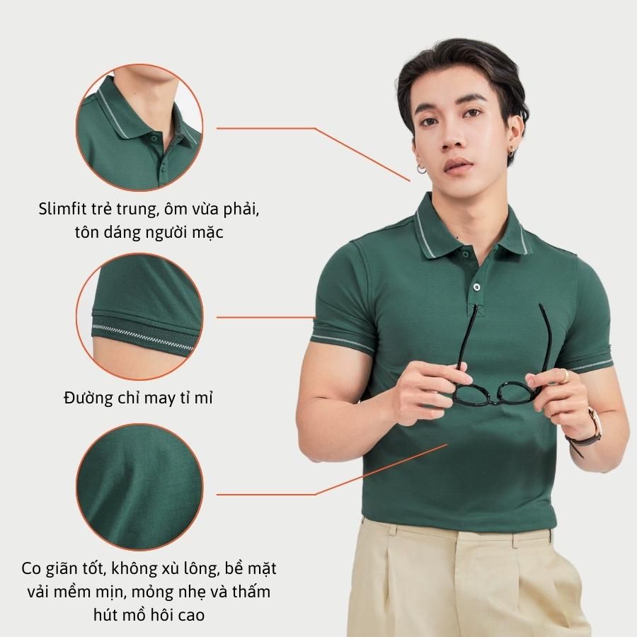  ÁO POLO A02072B SLIMFIT COTTON COMPACT 