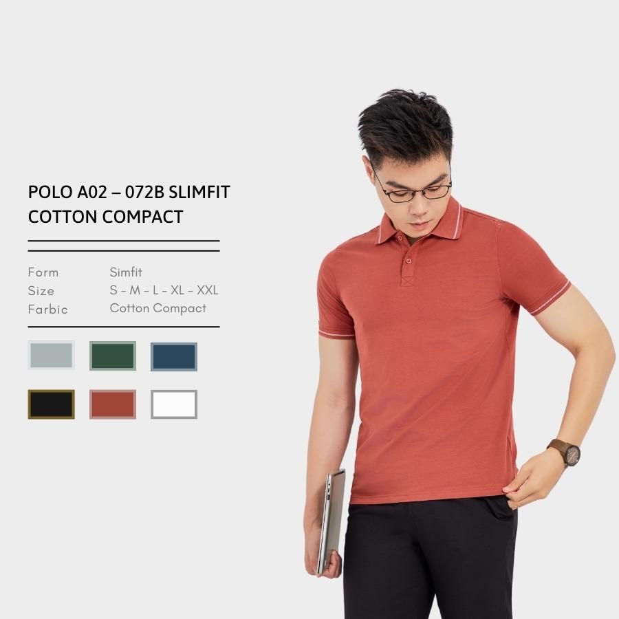  ÁO POLO A02072B SLIMFIT COTTON COMPACT 