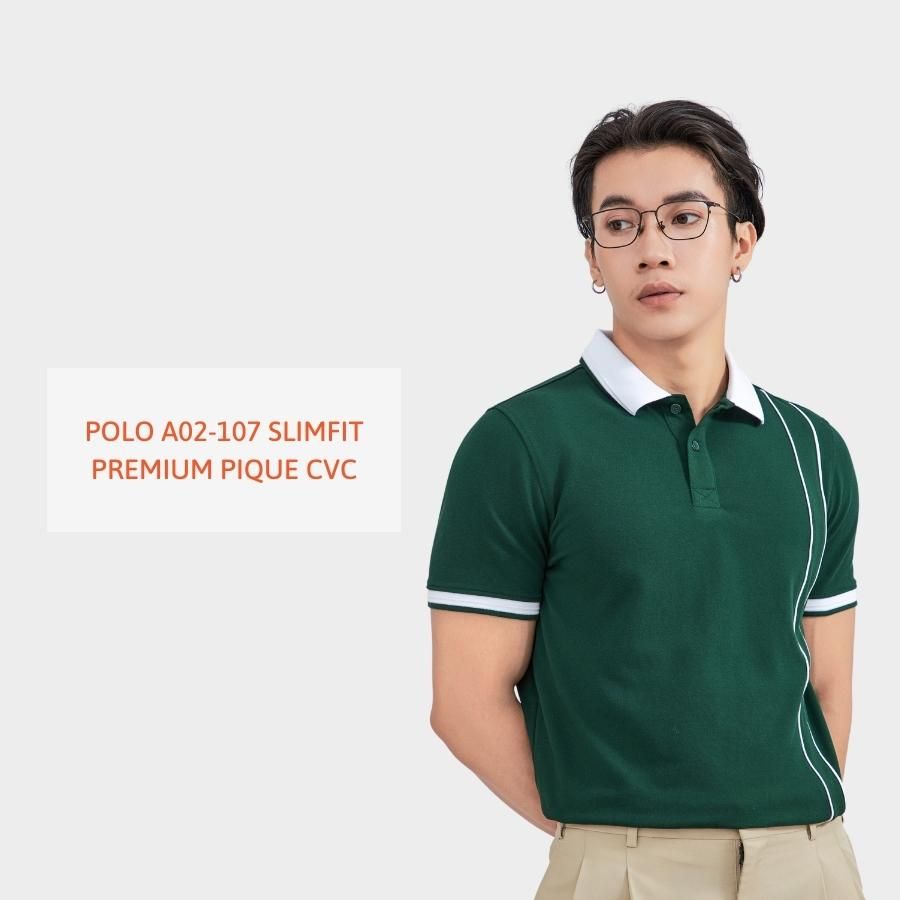  ÁO POLO NAM A02107 SLIMFIT PREMIUM PIQUE CVC 