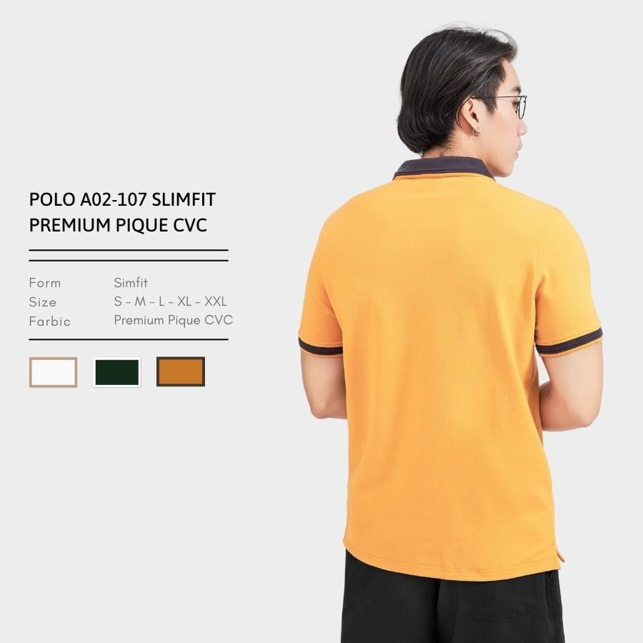  ÁO POLO NAM A02107 SLIMFIT PREMIUM PIQUE CVC 