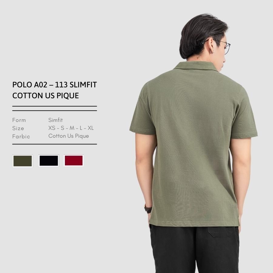  ÁO POLO A02 113 SLIMFIT COTTON US PIQUE 