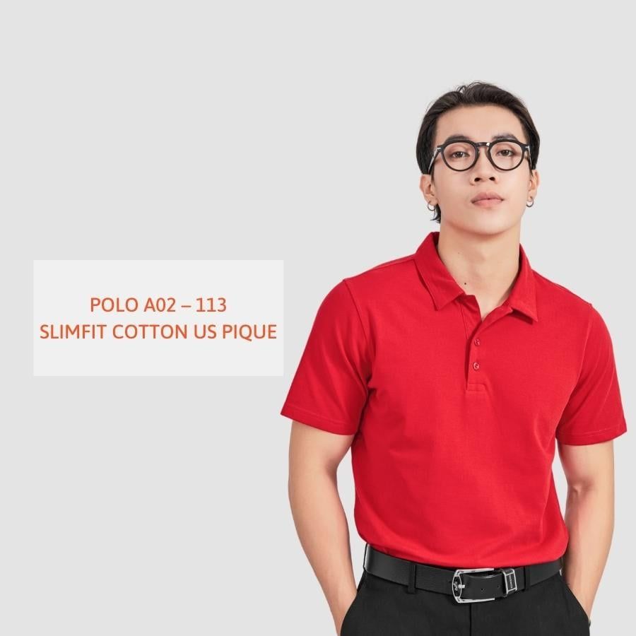  ÁO POLO A02 113 SLIMFIT COTTON US PIQUE 