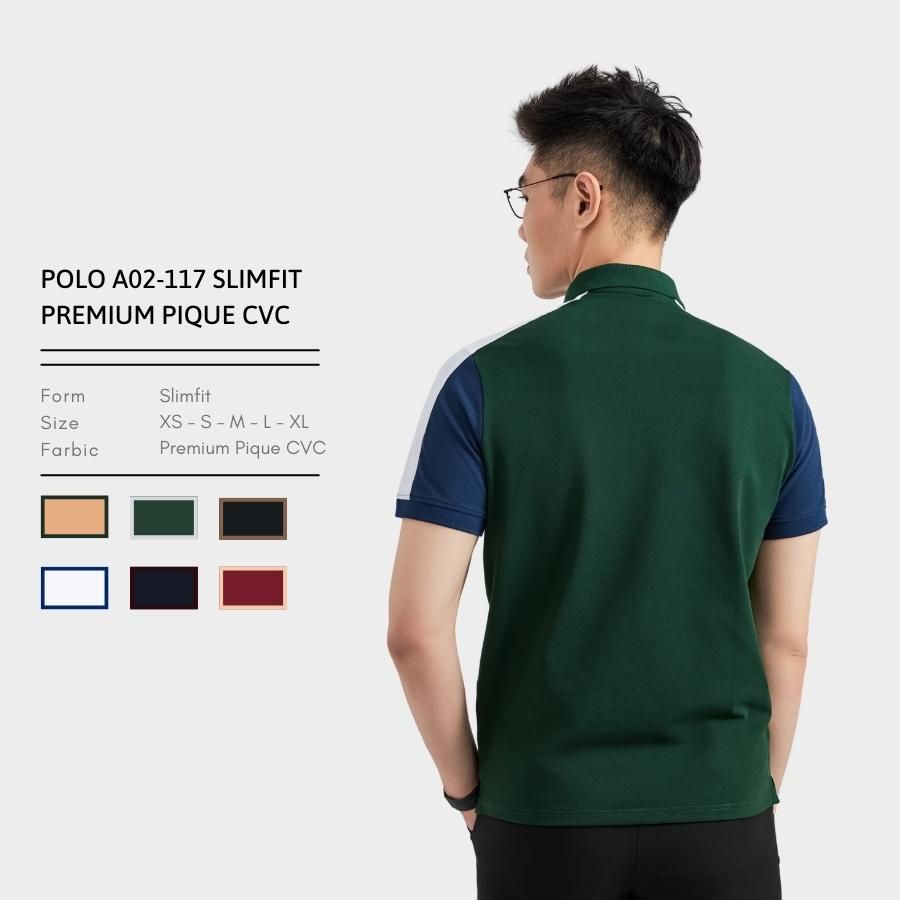  ÁO POLO A02117 SLIMFIT PREMIUM PIQUE CVC 