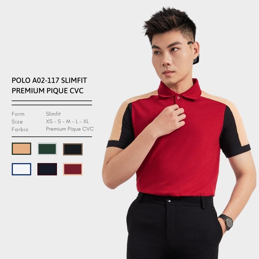  ÁO POLO A02117 SLIMFIT PREMIUM PIQUE CVC 