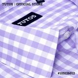  Áo sơ mi nam dài tay caro Regular fit chống nhăn tím 105126012 