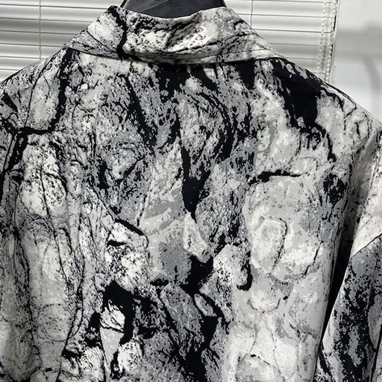  Áo sơ mi nam hoạ tiết TUTO5 Menswear SML02 - sơ mi lụa hàn loang mềm, mát không nhăn, sơ mi cao cấp phong cách cá tính 