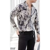  Áo sơ mi nam lụa hàn hoạ tiết TUTO5 Menswear SML01 - loang mềm mịn mát không nhăn, sơ mi cao cấp lịch sự, cá tính 