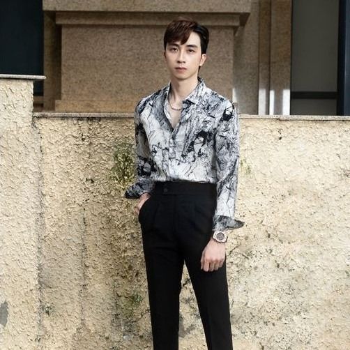  Áo sơ mi nam lụa hàn hoạ tiết TUTO5 Menswear SML01 - loang mềm mịn mát không nhăn, sơ mi cao cấp lịch sự, cá tính 