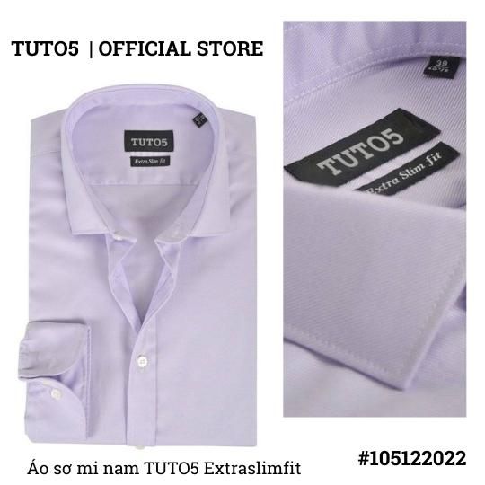  Áo sơ mi nam dài tay trơn tím pastel Extra Slim fit chống nhăn 105122022 