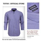  Áo sơ mi nam dài tay tím kẻ caro nhỏ TUTO5 Extraslimfit Buttondown chống nhăn 105122031 