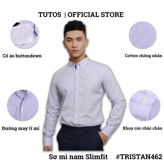  Áo sơ mi nam dài tay kẻ caro TUTO5  Slimfit chống nhăn  TRISTAN462 