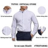  Áo sơ mi nam dài tay kẻ caro TUTO5  Slimfit chống nhăn TRISTAN461 