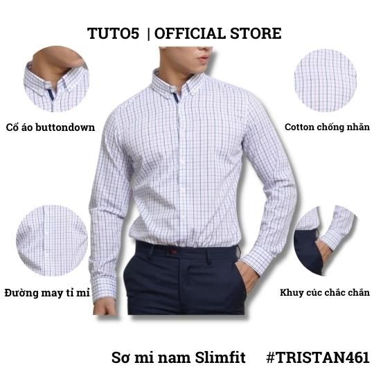  Áo sơ mi nam dài tay kẻ caro Slim fit chống nhăn TRISTAN461 
