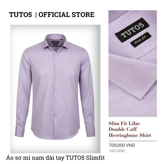  Áo sơ mi nam dài tay trơn TUTO5  Slimfit cufflinks chống nhăn 105123052 