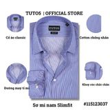  Áo sơ mi nam dài tay kẻ sọc  Slim fit chống nhăn 105123037 