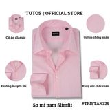  Áo sơ mi nam dài tay kẻ sọc TUTO5  Slimfit chống nhăn TRISTAN336 