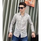  Áo sơ mi nam họa tiết TUTO5 Menswear SML01 - sơ mi dài tay lụa hàn chấm bi Slim fit cao cấp chống nhăn, phong cách 