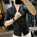  Áo sơ mi nam họa tiết TUTO5 Menswear SML01 - sơ mi dài tay lụa hàn chấm bi Slim fit cao cấp chống nhăn, phong cách 