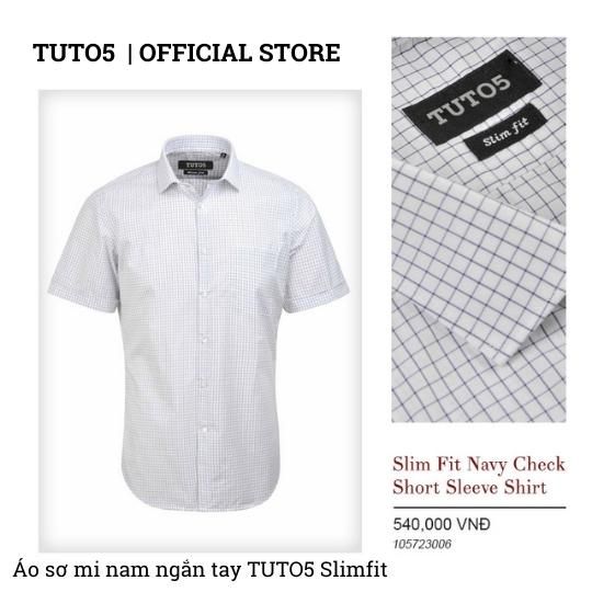  Áo sơ mi nam ngắn tay kẻ caro Slim fit chống nhăn  105723006 