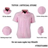  Áo sơ mi nam ngắn tay trơn TUTO5  Slimfit chống nhăn  TRISTAN80 