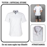  Áo sơ mi nam ngắn tay trơn TUTO5  Slimfit chống nhăn TRISTAN031 