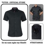  Áo sơ mi nam ngắn tay trơn Slim fit chống nhăn TRISTAN032 