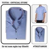  Áo sơ mi nam ngắn tay trơn Slim fit chống nhăn TRISTAN035 