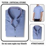  Áo sơ mi nam ngắn tay trơn TUTO5  Slimfit chống nhăn TRISTAN035 