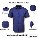  Áo sơ mi nam ngắn tay trơn Slim fit chống nhăn 105723003 