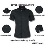  Áo sơ mi nam ngắn tay trơn TUTO5  Slimfit chống nhăn TRISTAN032 