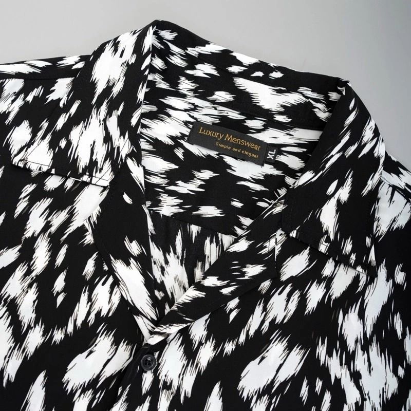  Áo sơ mi nam họa tiết TUTO5 Menswear SML05 - sơ mi ngắn tay curban shirt lụa hàn họa tiết cao cấp, form slimfit mát mẻ 