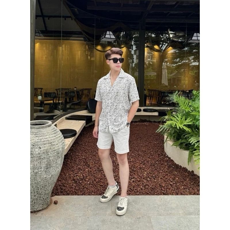  Áo sơ mi nam họa tiết TUTO5 Menswear SML05 - sơ mi ngắn tay curban shirt lụa hàn họa tiết cao cấp, form slimfit mát mẻ 