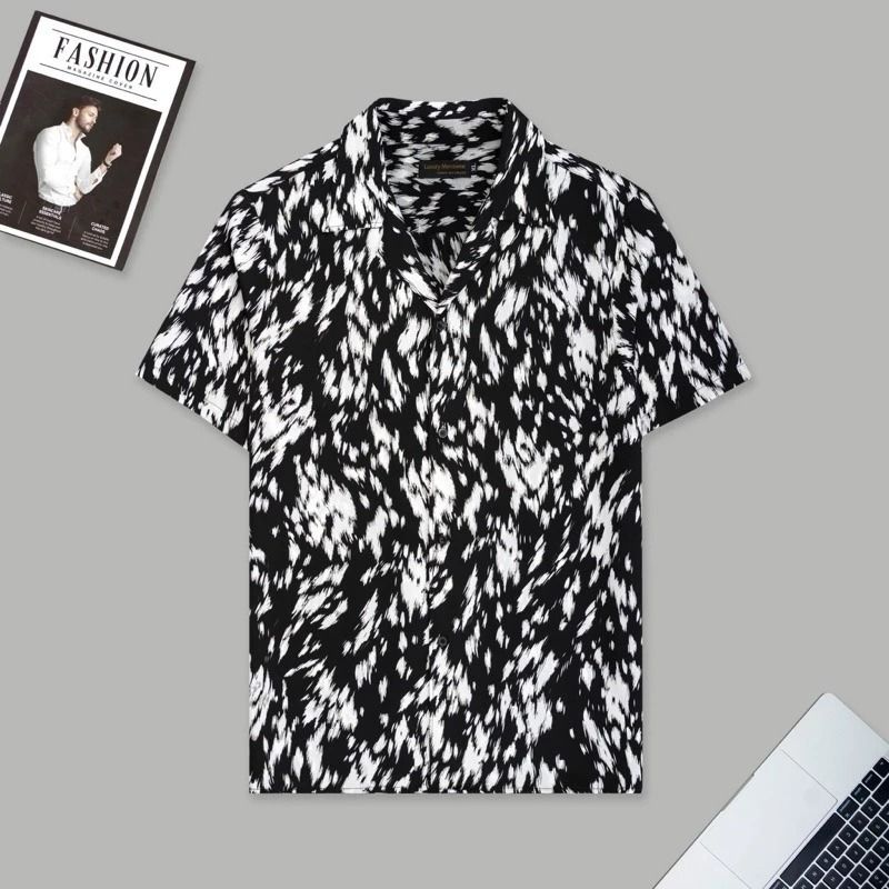  Áo sơ mi nam họa tiết TUTO5 Menswear SML05 - sơ mi ngắn tay curban shirt lụa hàn họa tiết cao cấp, form slimfit mát mẻ 