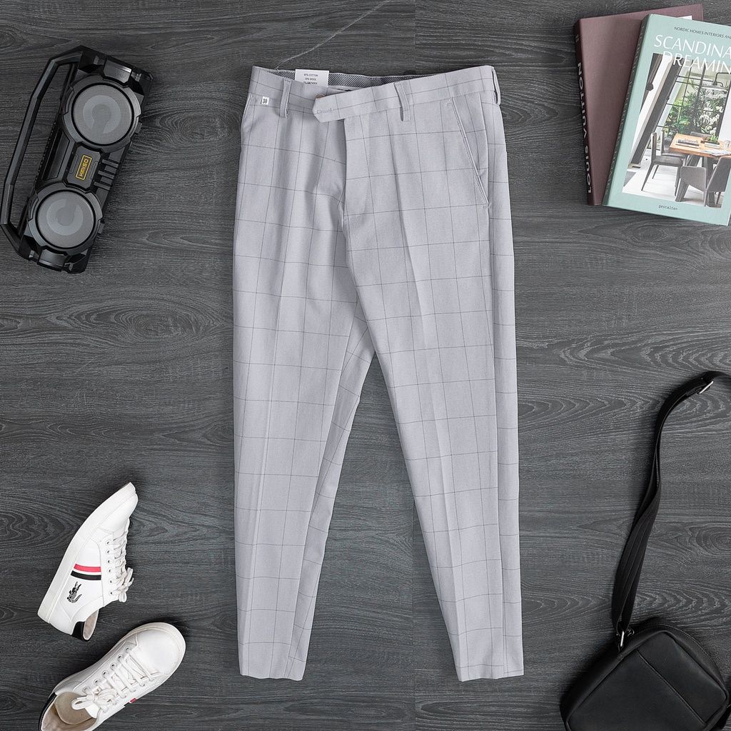  Quần âu nam kẻ caro TUTO5 Menswear QDK01 - quần tây baggy ống côn trẻ trung cotton hàn quốc ít nhăn, tôn dáng, lịch sự 