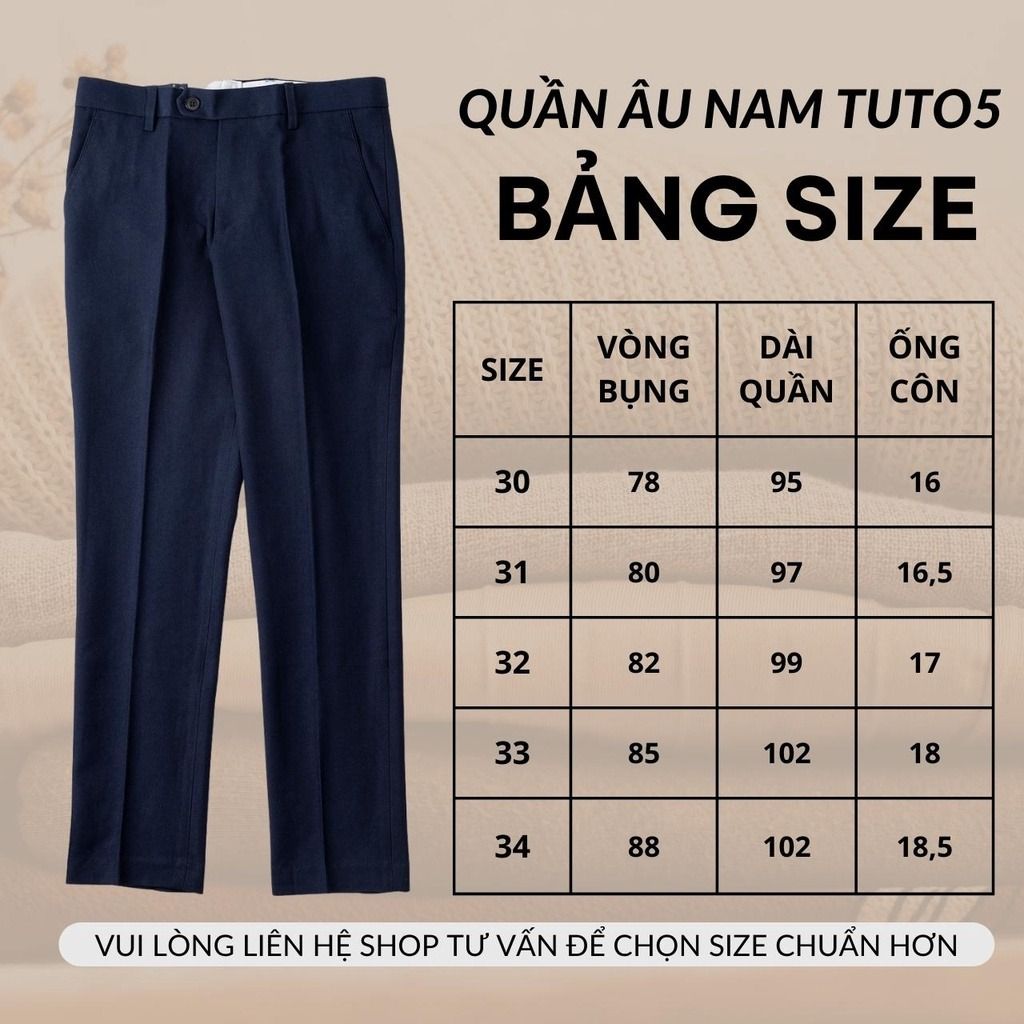  Quần âu nam suông TUTO5 Menswear QDT01 - quần tây nam công sở cotton tuytsi 79 cao cấp chống nhăn tốt, giữ form dáng 