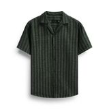  Áo sơ mi nam họa tiết Kelly TUTO5 Menswear SMD04 - sơ mi ngắn tay cổ vest vải đũi thô hàn thoáng mát, form thoải mái 